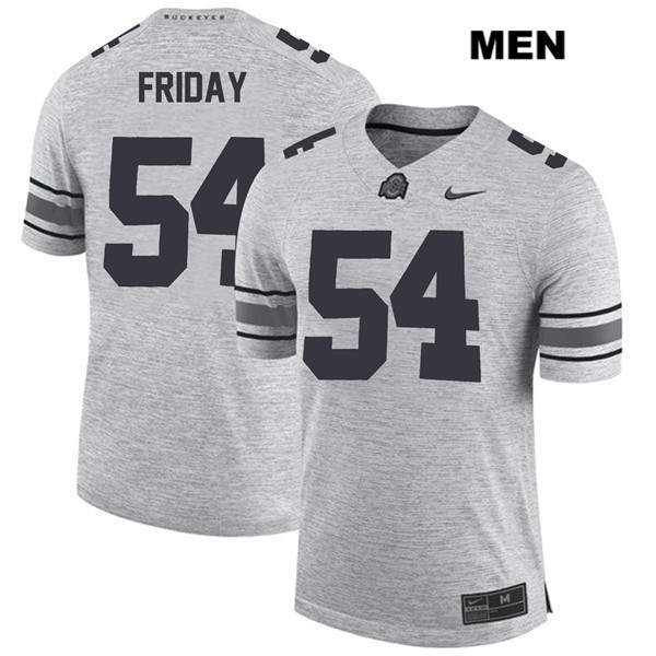 Ohio State Buckeyes Men's Tyler Friday #54 Gray Authentic Nike College NCAA Stitched Football Jersey VK19H31IE